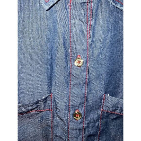 Michael Kors Womens Button Up Denim Long Sleeve Shirt Size 4 - Picture 4 of 9